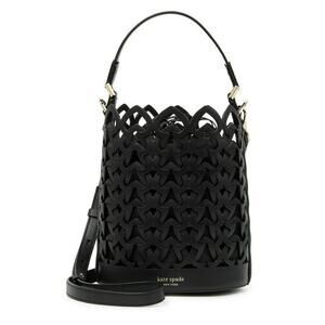 Kate spade Black small dorie Bucket weave crossbody